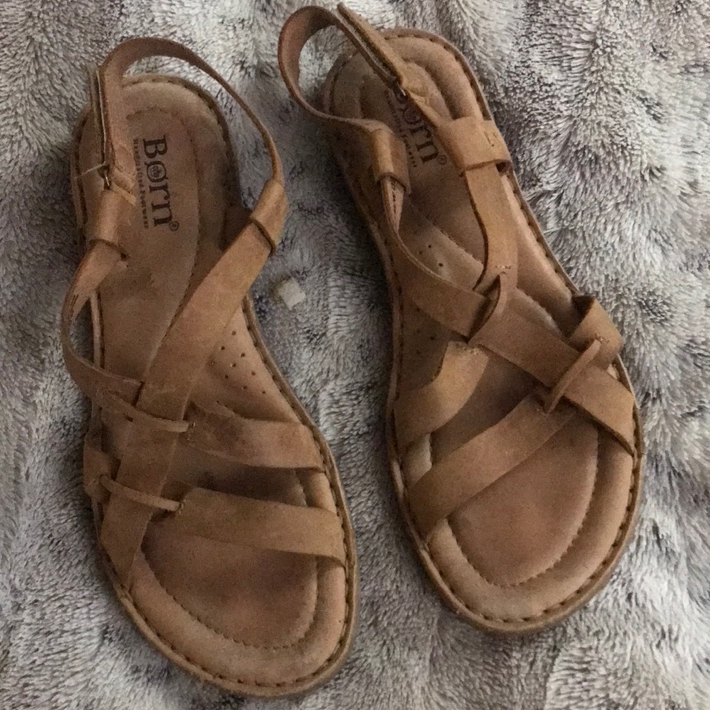 Born Tan Leather Sandals